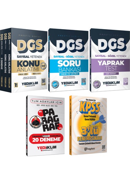 2026 Dgs Prestij Serisi Sözel-Sayısal Yetenek Konu Anlatımı 3kitap-Soru Bankası-Yaprak Test-Paragraf