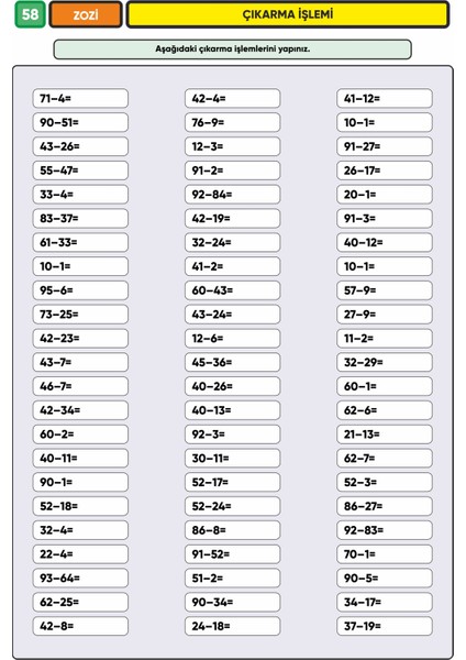 2. Sınıf Matematik Işlem Yeteneği – Çek Kopar Kitap