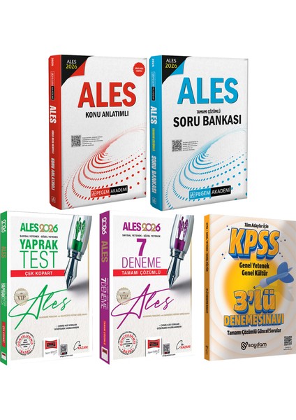 2026 Ales Kazandıran Set(Konu Anlatımı-Soru Bankası-7 Deneme-Çek Kopart Yaprak Test)