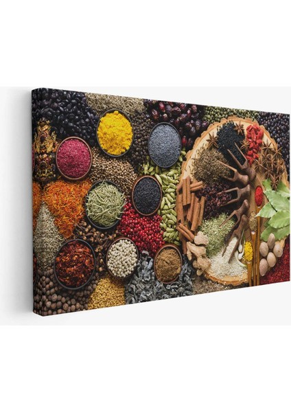 Renkli Baharatlar Temalı Dekoratif Kanvas Duvar Tablosu fiyatları