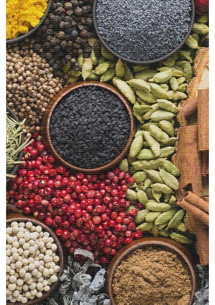 Renkli Baharatlar Temalı Dekoratif Kanvas Duvar Tablosu modelleri