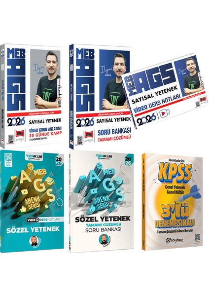 2026 Meb Ags Ahenk Serisi Sözel-Sayısal Yetenek Video Ders Notları-Çözümlü Soru Bankası-3 Deneme