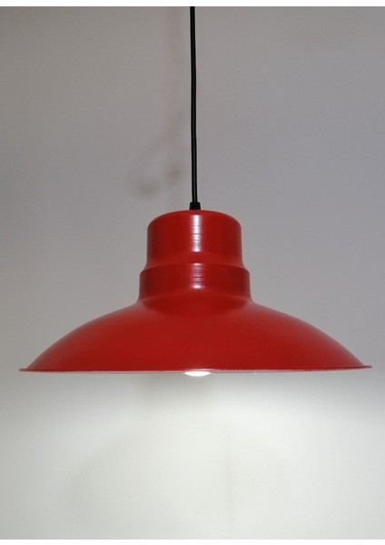 Retro, Rustik, Modern Kırmızı ve Beyaz Metal Sarkıt Avize 30CM, Şık ve Şık Tasarım