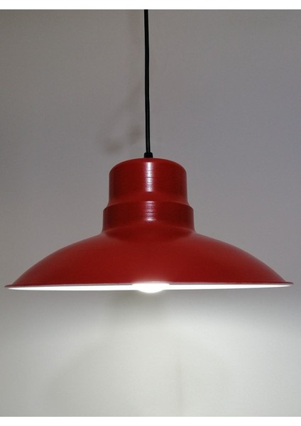 Retro, Rustik, Modern Kırmızı ve Beyaz Metal Sarkıt Avize 30CM, Şık ve Şık Tasarım modelleri