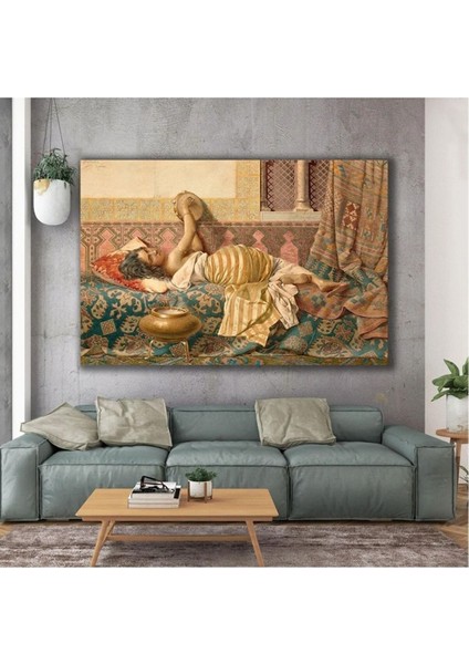 Renkli Oryantelizm Kadın Sanat Kanvas Tablo, Modern Dekor, Duvar Sanatı