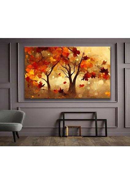 Renkli Orman ve Sonbahar Temalı Şık Kanvas Tablo, Dekorasyonunuza Canlılık Katar
