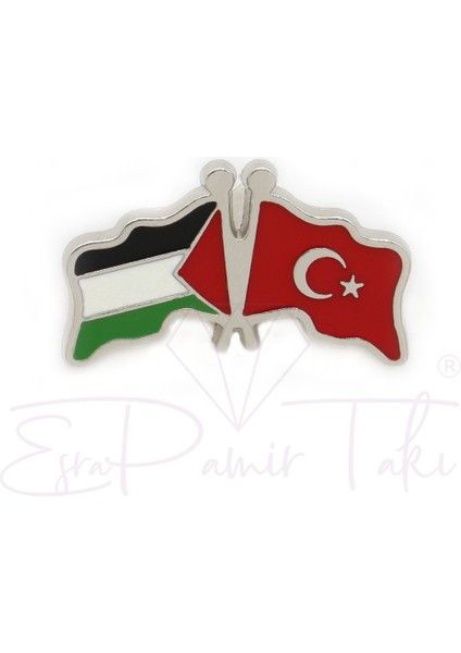 Metal Aksesuar Filistin Bayrağı Temalı Kadınlar İçin 3x1.7 cm Dayanıklı Tasarım