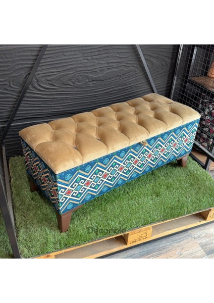 Ottoman Sandıklı Puf +2 Kırlent Hediye