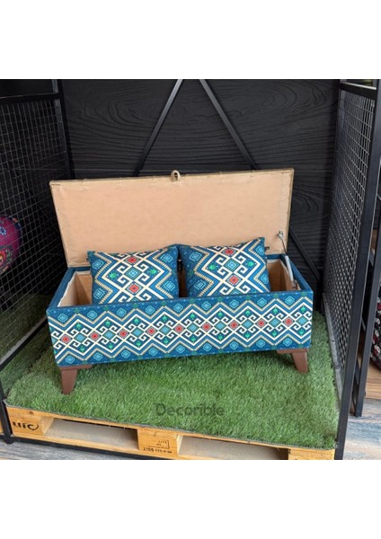 Ottoman Sandıklı Puf +2 Kırlent Hediye