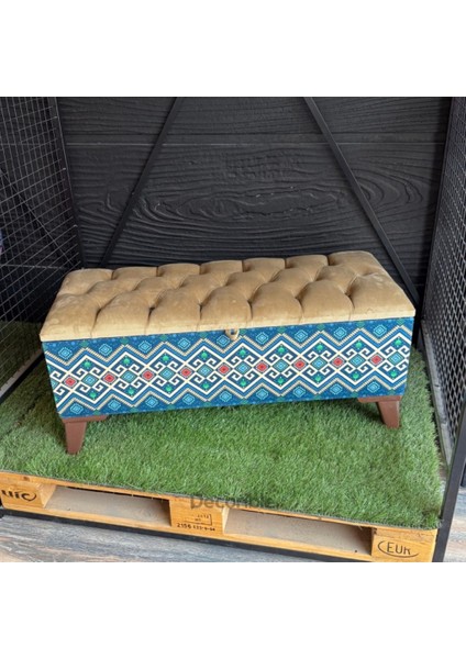 Ottoman Sandıklı Puf +2 Kırlent Hediye