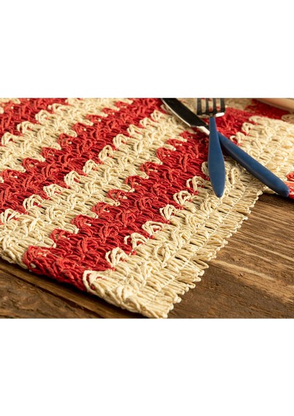 2'li Amerikan Servis Kırmızı 30X45 Cm, Şık ve Kullanışlı Masa Dekoru fiyatları