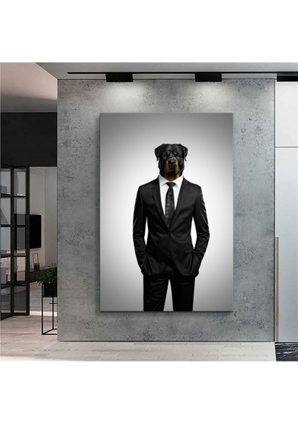 Renkli Köpek Portresi Kanvas Tablo, Şık ve Canlı Dekoratif Sanat Eseri