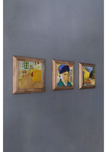 Renkli 3'lü Taş Tablo Seti, 28X28 Cm, Şık Dekorasyon Parçaları fiyatları