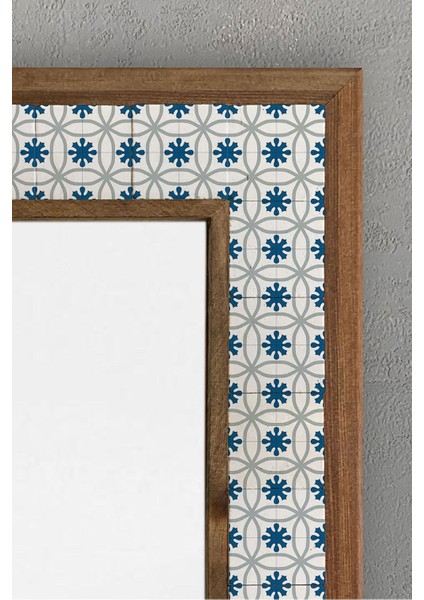 Turuncu Renkli Masif Çerçeveli Mozaik Taşlı Büyük Ayna 43X63 cm fiyatları