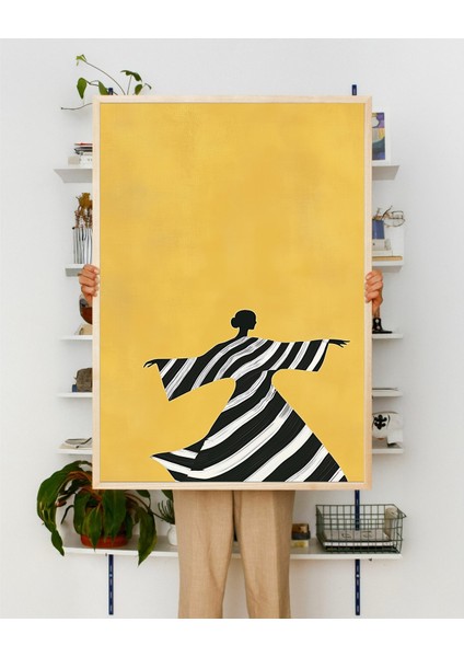 Striped Silhouette – Illüstrasyon Poster - Curated By Push - Çerçevesiz