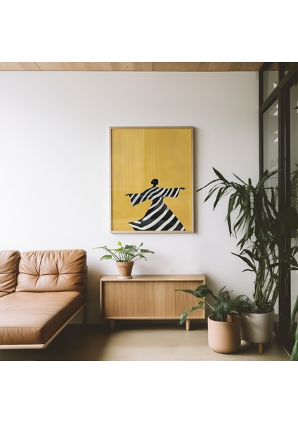 Striped Silhouette – Illüstrasyon Poster - Curated By Push - Çerçevesiz fırsatları