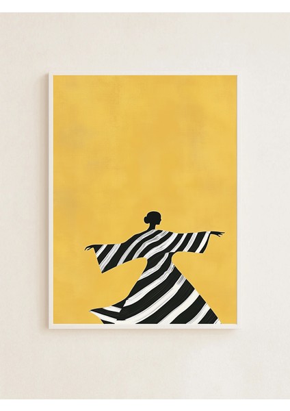 Striped Silhouette – Illüstrasyon Poster - Curated By Push - Çerçevesiz modelleri