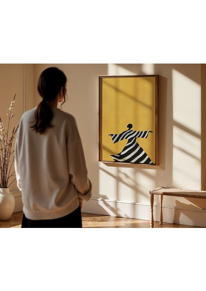 Striped Silhouette – Illüstrasyon Poster - Curated By Push - Çerçevesiz fiyatları