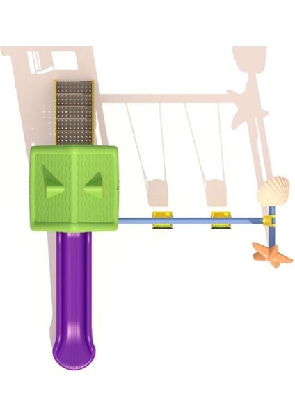 Çocuk Oyun Parkı - Tek Kaydıraklı 2'li Salıncaklı Ev Çatılı Model fırsatları