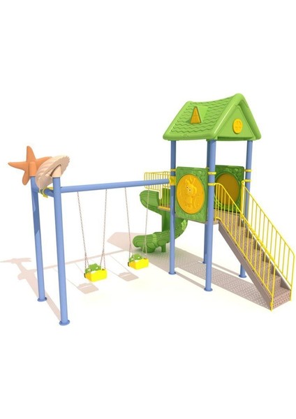 Bir Kaydıraklı Çocuk Oyun Parkı - Deniz Kabuğu ve Deniz Yıldızı Figürlü fiyatları