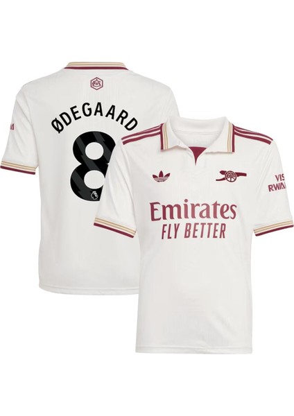 Arsenal 2025-26 Yeni Sezon Martin Ødegaard Deplasman Forması (Beyaz)