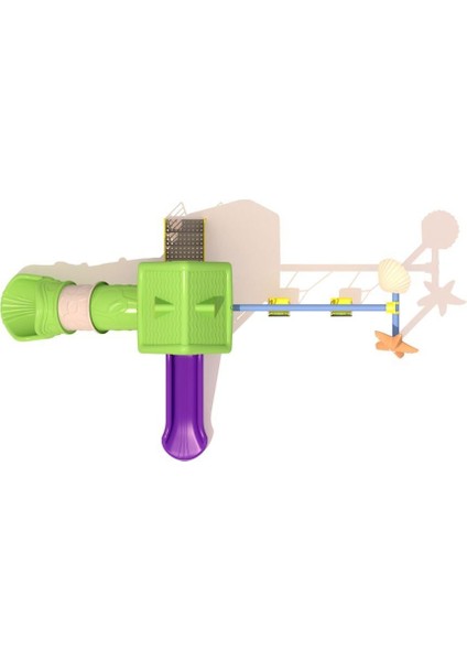 Çocuk Oyun Parkı 2 Kaydıraklı - 2'li Salıncaklı Ev Temalı Model fırsatları