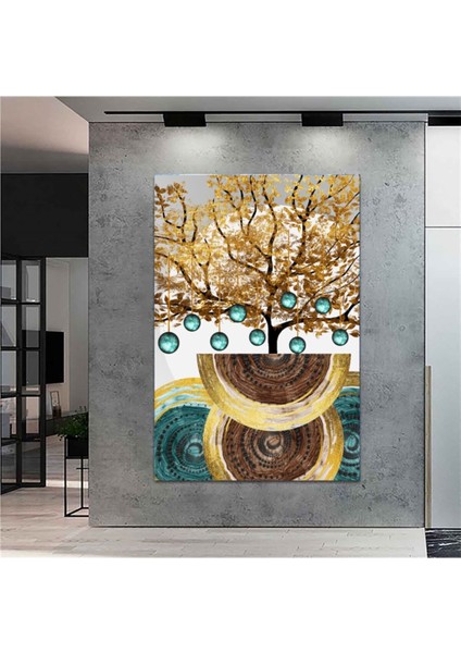 Renkli ve Büyük Sürreal Ağaç Tasarımlı Şık Kanvas Tablo (100X150CM)