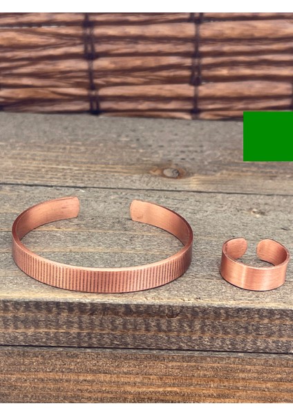 Ayarlanabilir Ölçü Saf Bakır Bileklik Yüzük Seti Bakır Bileklik Bakır Yüzük Set