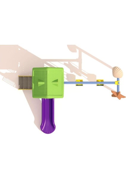 Bir Kaydıraklı 2 Salıncaklı - Deniz Yıldızı Figürlü Çocuk Oyun Parkı Modeli modelleri