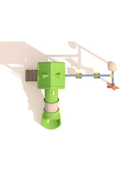 Tüp Kaydıraklı 2 Salıncaklı - Deniz Yıldızı ve Kabuğu Figürlü Çocuk Oyun Parkı Modeli modelleri