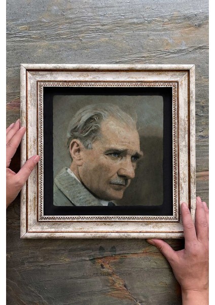 30X30 cm Çok Renkli Taşlı Atatürk Portresi Çerçeveli Tablo fiyatları
