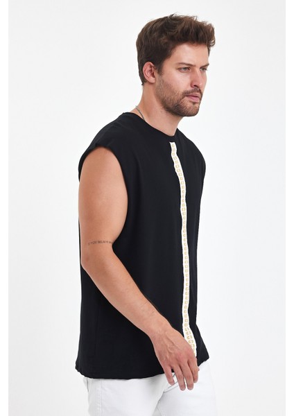 Sıfır Kol Bohem Tişört Misket Yaka Etnik Desenli fiyatları