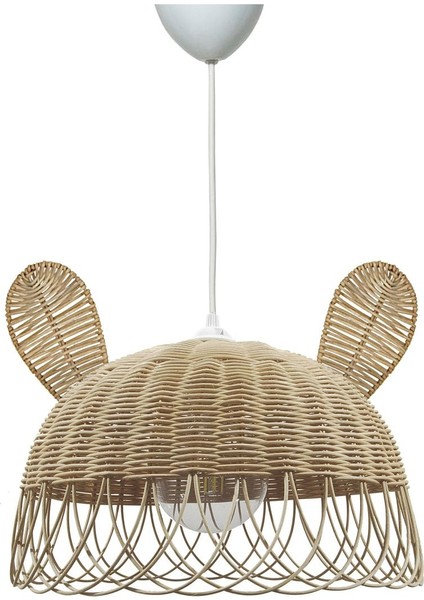 Bambu ve Hasır Sarkıt Avize, Çocuk Odası, Sevimli Hayvan Figürleri, 35 cm Çap, 27 cm Yükseklik fiyatları