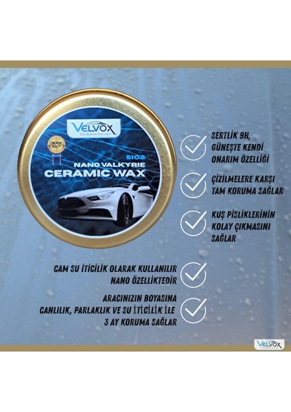 Sio2 Nano Seramik Wax Krem Cila Carnauba 110 gr, Alman Cila Bezi ve Wax Süngeri Hediye, Cila, Wax, Seramik Wax, fırsatları