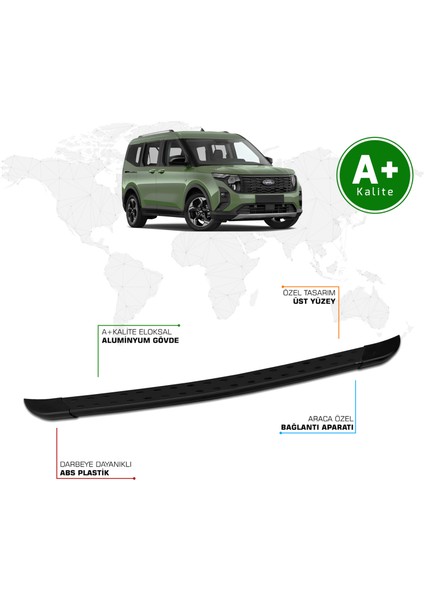 Ford Courier Arka Basamak 2024 Model ve Sonrası Trimline Siyah