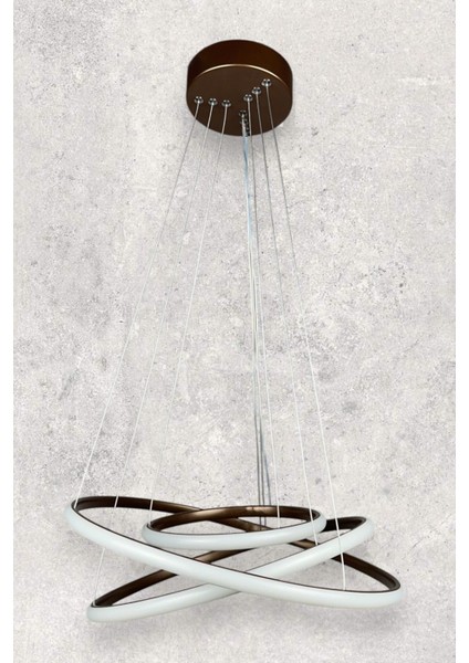 Modern Kahverengi LED Avize, Yatak Odası ve Salon Için 3 Lü Işık Sistemli modelleri