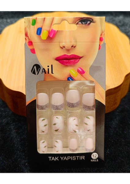 Lüks Çift Renk Figürlü Takma Tırnak
