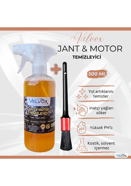 Jant ve Motor Temizleyici 500 ml ve Fırça Hediyeli, Jant Temizleme, Motor Temizleme