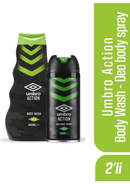 Erkek Deodorant Sprey 150ML Action + Duş Jeli 400ML Hediye