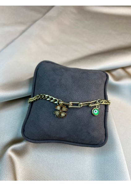 Nazar Boncuklu Gold Bileklik