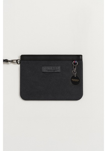 Unisex Kot Kumaş Bilekten Askılı El ve Evrak Çantası