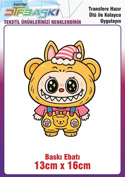 Labubu Ütü ile Yapışan Kumaş Çanta Kalemlik Dtf Baskı
