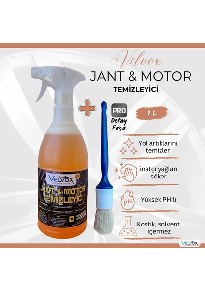 Jant ve Motor Temizleyici 1000 Ml, Pro Detay Fırça Hediyeli, Jant Temizleme, Motor Temizleme