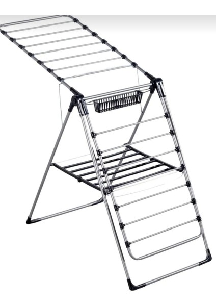 Kalın Borulu Siyah Çamaşır Kurutmalık, Dayanıklı ve Şık Tasarım