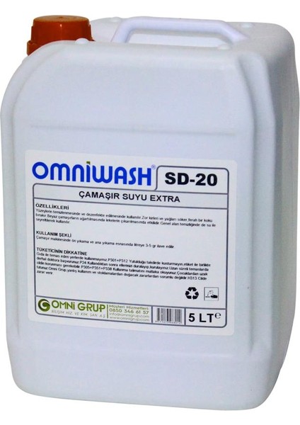 Sd-20 Çamaşır Suyu Extra 5000ML 4 Adet fiyatları