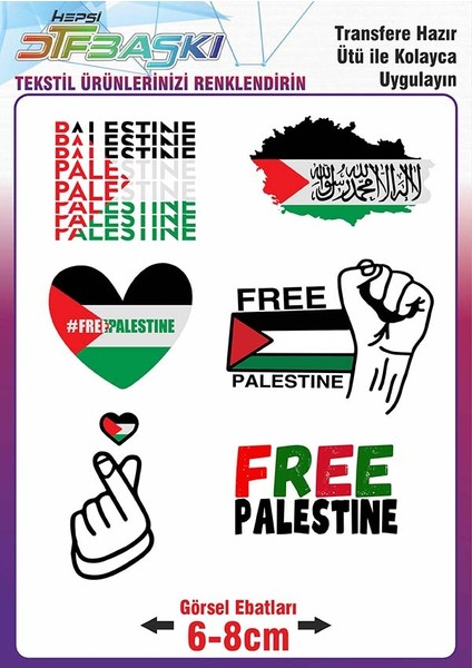 Ütü ile Kumaşa Yapışan Free Palestine Pray Özgür Filistin Baskı