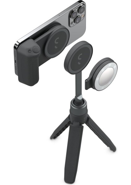 Snapgrip Creator Kit - Snapgrip, Snaplight, Snappod ve Taşıma Çantası Içerir - Manyetik Montaj Her Telefona Takılır | Gece Yarısı