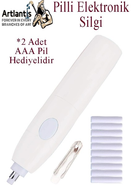 Elektronik Silgi Pilli 1 Paket Otomatik Elektrikli Taşınabilir Kalem Silgi Kara Kalem Eskiz Çizim Grafit