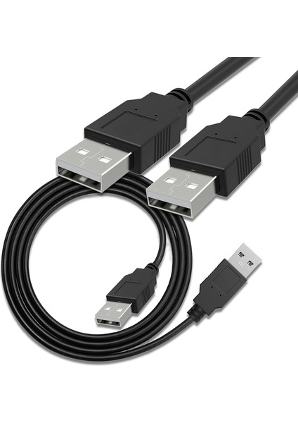 3 Metre 3mt USB 2.0 USB Data Şarj Kablosu Erkek To Erkek Genişletici Web Kamerası USB Veri Aktarım Kablosu Siyah