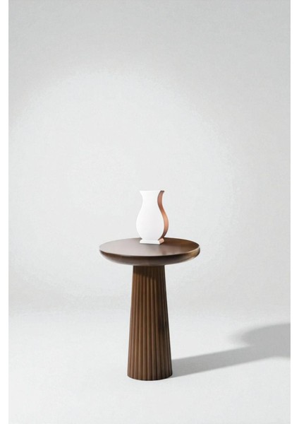 Üst Kalite Çizgili Fitilli Mantar Yan Sehpa (Orta Boy) - Ceviz modelleri